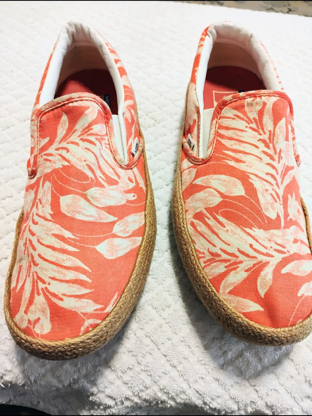 Vans Coral Tropical Floral Slip-On Espadrilles Sneakers Women's Size 10